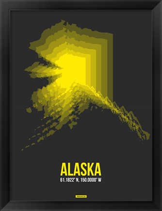 Framed Alaska Radiant Map 4 Print