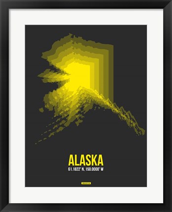 Framed Alaska Radiant Map 4 Print