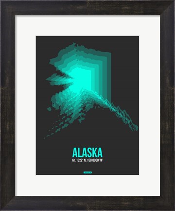 Framed Alaska Radiant Map 5 Print