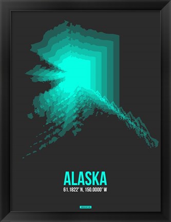 Framed Alaska Radiant Map 5 Print