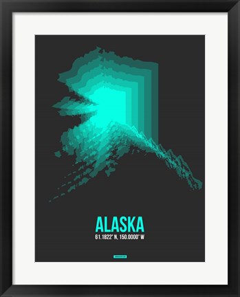 Framed Alaska Radiant Map 5 Print