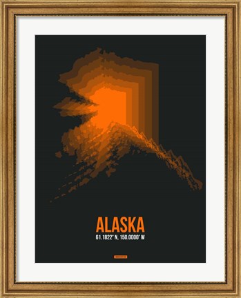 Framed Alaska Radiant Map 6 Print