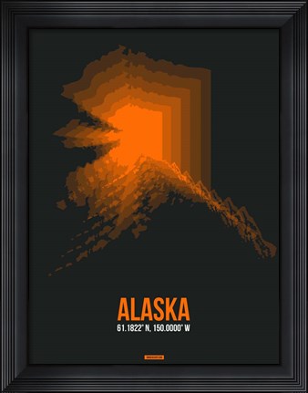 Framed Alaska Radiant Map 6 Print