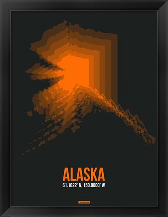 Framed Alaska Radiant Map 6 Print