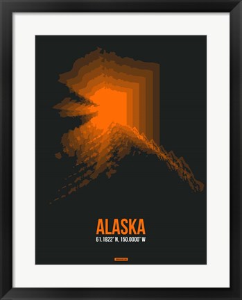 Framed Alaska Radiant Map 6 Print