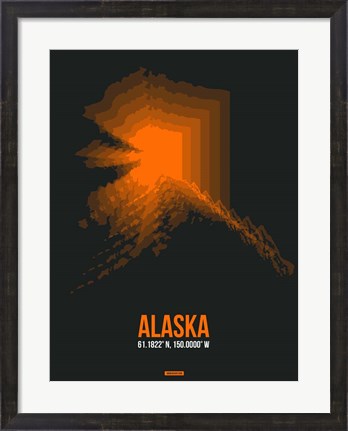 Framed Alaska Radiant Map 6 Print