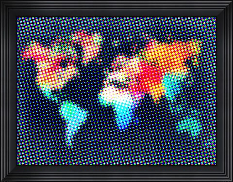 Framed Dotted World Map 2 Print