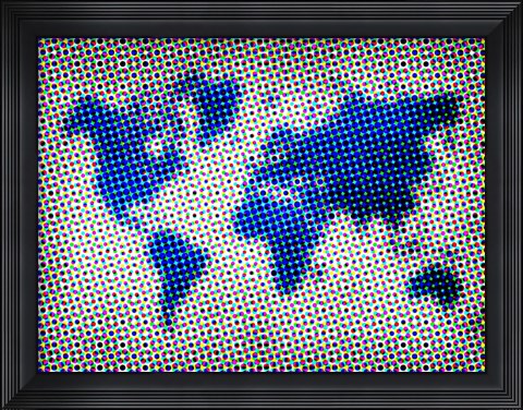 Framed Dotted World Map 3 Print