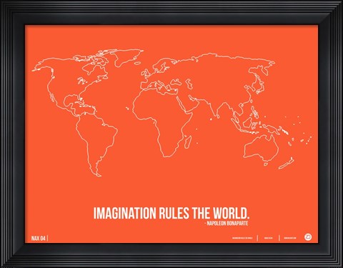 Framed World Map Quote 3 Print