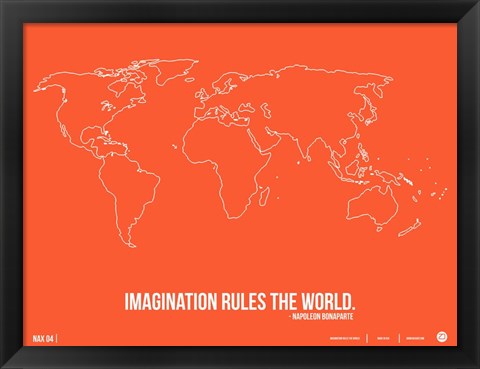 Framed World Map Quote 3 Print