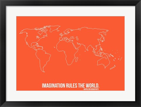 Framed World Map Quote 3 Print
