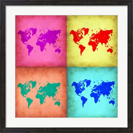 Framed Pop Art World Map 1 Print
