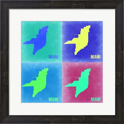 Framed Miami Pop Art Map 2 Print