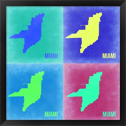 Framed Miami Pop Art Map 2 Print