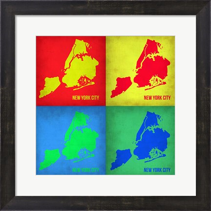 Framed New York Pop Art Map 1 Print