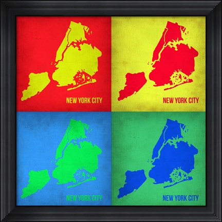 Framed New York Pop Art Map 1 Print