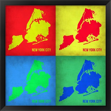 Framed New York Pop Art Map 1 Print