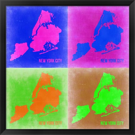 Framed New York Pop Art Map 2 Print