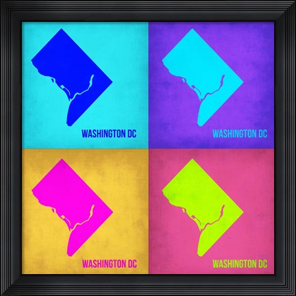 Framed Washington DC Pop Art Map 1 Print