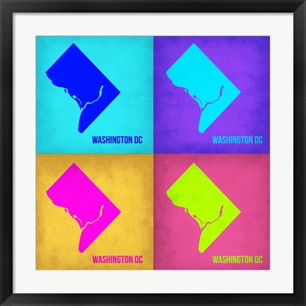 Framed Washington DC Pop Art Map 1 Print