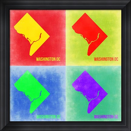 Framed Washington DC Pop Art Map 2 Print
