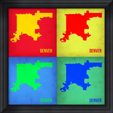 Framed Denver DC Pop Art Map 1 Print