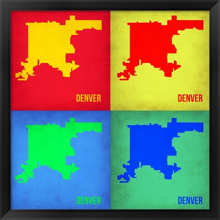 Framed Denver DC Pop Art Map 1 Print