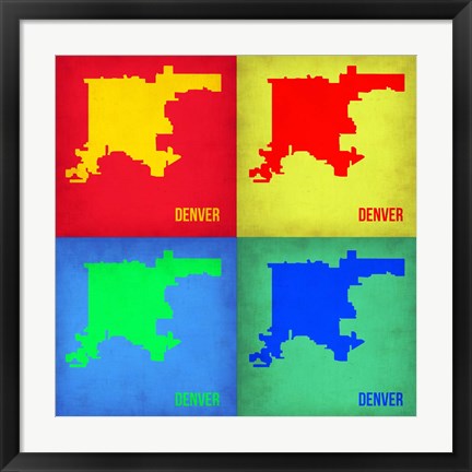 Framed Denver DC Pop Art Map 1 Print