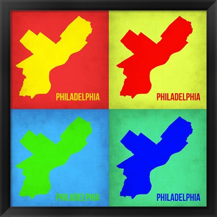 Framed Philadelphia Pop Art Map 1 Print