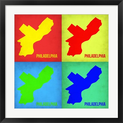 Framed Philadelphia Pop Art Map 1 Print