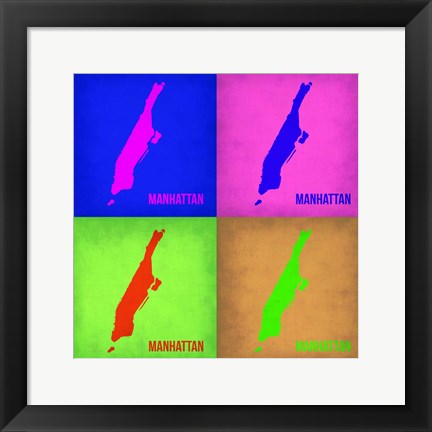 Framed New York Pop Art Map 1 Print
