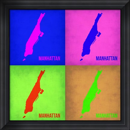 Framed New York Pop Art Map 1 Print