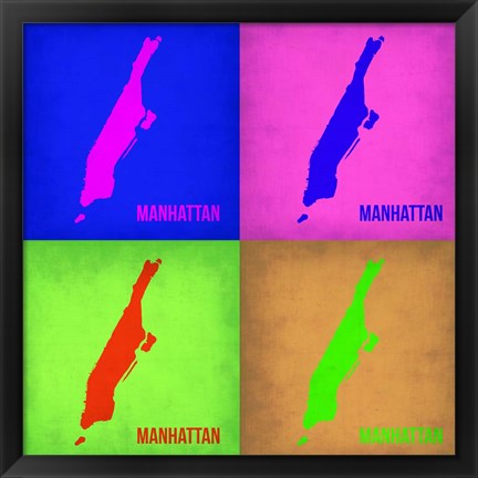 Framed New York Pop Art Map 1 Print