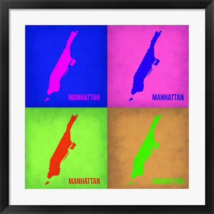 Framed New York Pop Art Map 1 Print