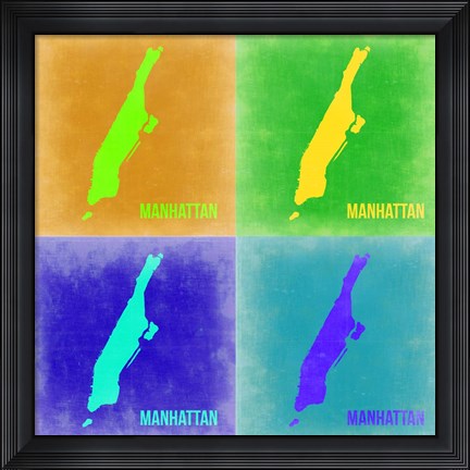 Framed New York Pop Art Map 2 Print