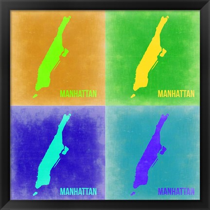 Framed New York Pop Art Map 2 Print