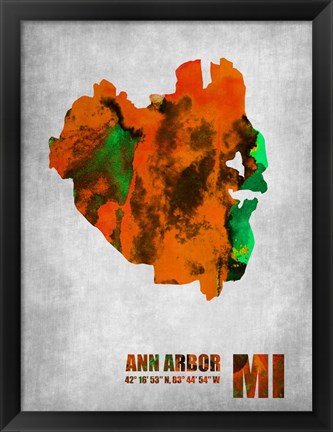 Framed Ann Arbor Michigan Print