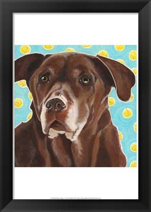 Framed Dlynn&#39;s Dogs - Get Your Ball Print