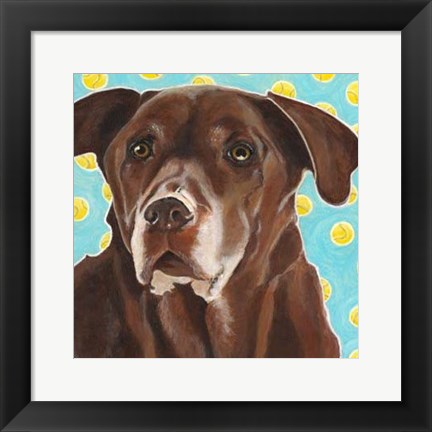 Framed Dlynn&#39;s Dogs - Get Your Ball Print