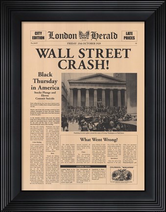 Framed Wall Street Crash! Print