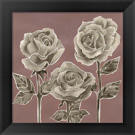 Framed Marsala Roses I Print