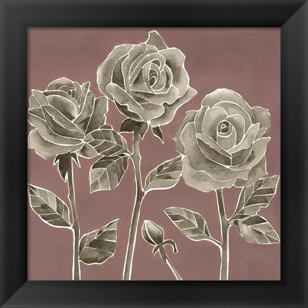 Framed Marsala Roses II Print