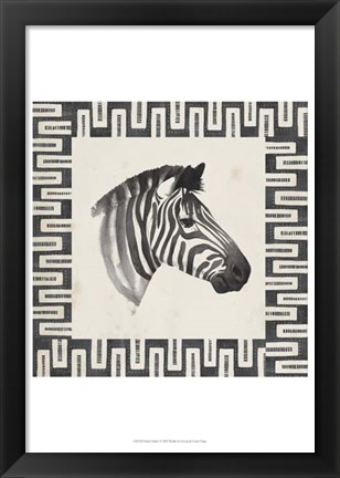 Framed Safari Zebra I Print