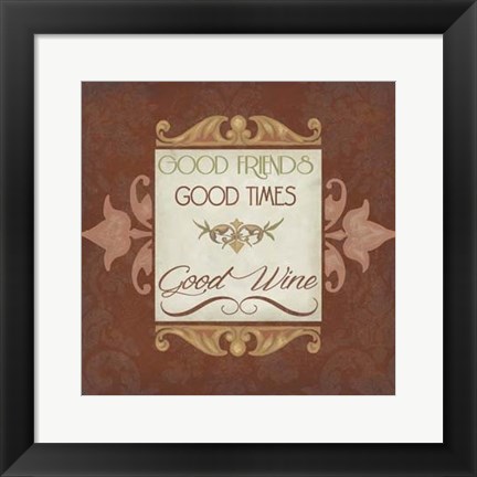 Framed Inspired Wine II Print