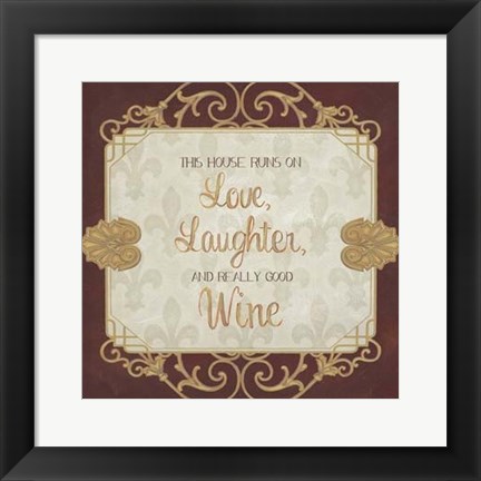 Framed Inspired Wine III Print