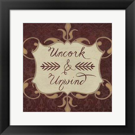 Framed Inspired Wine V Print