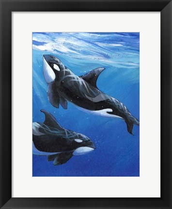 Framed Under Sea Whales II Print