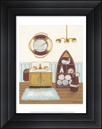 Framed Nautical Bath II Print