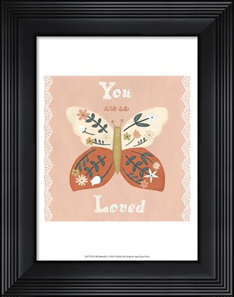 Framed Folk Butterfly I Print