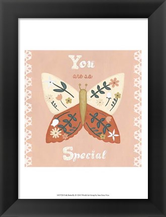 Framed Folk Butterfly II Print